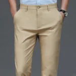 Male Pants Stretch Solid Black Smart Casual Men's Trousers Office Quick Dry Suit Pants - Image 2