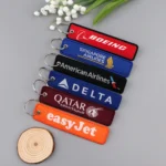 1pcs Aviation Logo Embroidered Keys Tag Keychains For Motorcycles Car - Image 3