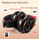 CATASSU Earphone Bluetooth Headphones Over Ear Stereo Wireless Headset - Image 6