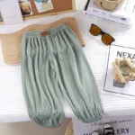Summer Thin Breathable Prevent Mosquito Candy Color Kids Boys Girls Baby Pants - Image 5