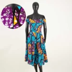 African Dresses for Women Ankara Print Off Shoulder Traditional African Clothing - Image 4