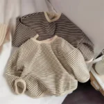 Lawadka Cotton Children's Clothing Long Sleeve T-shirts Striped Baby Boy Girl Tops