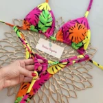 New Women's Bikini Split Print Swimwear Fashion G-string Beach Holiday - Image 2