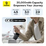 Baseus 22.5W 10000mAh 20000mAh Power Bank Built-In Retractable USB-C - Image 6