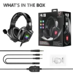 ONIKUMA K8 Gaming Headphones with Flexible HD Mic RGB Light Surround Sound - Image 6