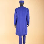 African Clothes for Men Agbada Robes Embroidery Shirts Pants Hats 4 Piece Set - Image 5