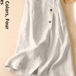High-End Cotton Linen A-Line Midi Skirt Women's plus Size Loose Slimming Casual Artistic Style