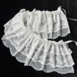 2025 Korean Ins Unique Lace Layered Gauze Skirts Lace Trim A-Line Short Cloth Mini Waist Skirts - Image 3