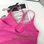 2 Piece Yoga Set Sportswear Fitness Suits Sexy Cross back Yoga Tops Elasticity High Waist - Image 5