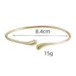 Luxury Gold Color Droplet Arm Bangles - Stainless Steel Adjustable Bracelet Jewelry for Women - Image 6