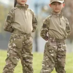 Boys Tactical Uniform Hunting Clothing Sets Children Airsoft Camouflage Suits