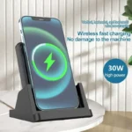 30W Wireless Charger Pad Stand Desktop Ultra-thin Mobile Phone For iPhone - Image 5