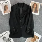 Elegant Office Lady Blazers for Women  Fashion Long Sleeve Single Button - Image 4