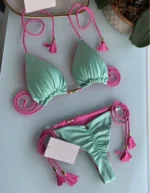 New Women Bikini Backless Rope Triangle Swimsuit Multicolor - Image 2