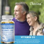 Magnesium Glycinate 500mg Capsules High Absorption with Zinc,Vitamin D3 B6 Supports Bone - Image 6