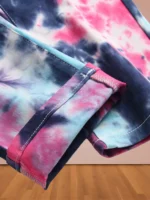 Europe and America wind new men's high street jeans tie-dyed red and blue contrast - Image 5