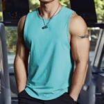 Summer Men's Gym Tank Top Fitness Training Clothing Sleeveless Shirt Men Vest - Image 4