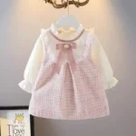 Girls Long Sleeve Skirt Cute Loose Dress Outer Wear Spring New Korean Style Clothing