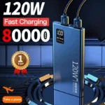 80000mAh Power Bank 120W Super Fast Charging 100% Sufficient Capacity Portable Battery