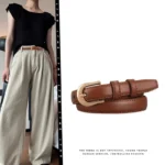 Belt Summer Brown Belt with Fine Matching Western Pants Simple and Versatile Belt - Image 3