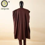 African Suit for Men Agbada Robe Dashiki Printed Shirts and Pants 3 Piece Set Kaftan Outfits - Image 4