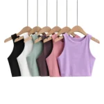2023 Summer Fashion Women Sexy Slim Tops O-neck Sleeveless