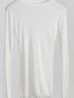 High Quality Plain T Shirt Women Elastic Basic T-shirts Female Casual Tops Long Sleeve - Image 2