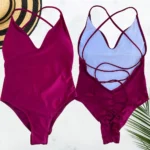 Solid One Piece Swimsuit Women Swimwear 2025 New Bikini Sexy Bodysuit Plus Size