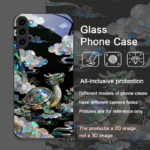 Stylish Tiger Dragon Marble Texture Printed Tempered Glass Phone Case - Image 4
