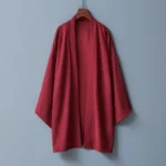 Men's Casual Solid Color Open Front Kimono Shirt Japanese Style Loose Long Black - Image 4