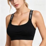 Sports Underwear Women Yoga Fitness Seamless Crop Top Wide Letter Straps - Image 4