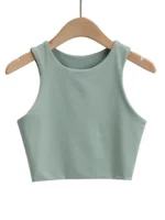 2023 Summer Fashion Women Sexy Slim Tops O-neck Sleeveless - Image 5