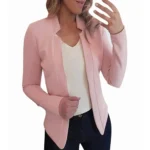 Women's Thin White Blazer Summer Autumn Slim Fit Long Sleeve Coat Tops Black Ladies Fashion Outwear - Image 5