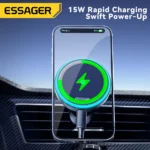 Essager Magnetic Wireless Charger Car Phone Holder 15W RGB Seven Color Light Fast Charging Mount Stand - Image 4