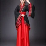 Long Sleeves Hanfu Long Dress Patchwork Ancient Style Chinese Traditional Costumes - Image 3