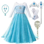 Summer Fancy Queen Elsa Anna Costume Girls Princess Dress Toddler Halloween