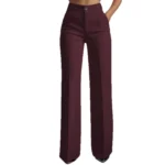 Women's High-Waisted Straight-Leg Trousers Formal Office Trousers Slim-Fit Cut - Image 5