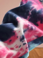 Europe and America wind new men's high street jeans tie-dyed red and blue contrast - Image 3