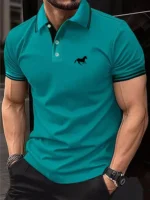 New Men's T-shirt Classic Short sleeved Polo Shirt - Image 4