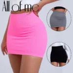 1Pcs Spring Summer New High Waist Elastic Business Women's Mini Skirt Black