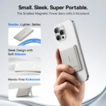 Baseus Qi2 Magnetic Power Bank With Kickstand PD 20W 5000mAh Portable Wireless - Image 5