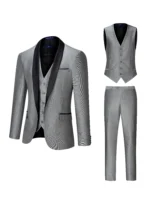 New Men's 3 Pieces Suit Formal Business Notch Lapel Slim Fit Tuxedos Best Man Blazer - Image 2