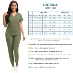 Stretch Scrubs Women Set Nursing Uniforms Clinical Scrubs Set Top+ Jogger Pants - Image 2