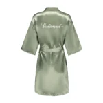 Women's Satin Robe Silk Kimono Bathrobe Pure Short Sexy Sleepwear - Image 5