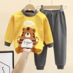 Autumn Kids Cartoon Pajama Sets Spring Girls Boys Print Sleepwear Suits Baby Long Sleeve - Image 5