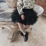 Little Girls Tutu Skirts Black Fluffy Toddler Tulle Princess Ball Gown - Image 5