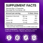Kexinsh Magnesium Glycinate Supplement 500mg with Zinc,Vitamin D3 B6 Promotes Natural Sleep - Image 2
