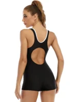 2023 Patchwork Sport One Piece Swimsuit Plus Size Swimwear Women Professional Sport Bathing Suit - Image 4