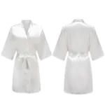 Women's Pure Short Silky Robes Bridesmaid Bride Party Satin Robes Sleepwear - Image 3