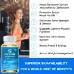 Calcium Vitamin D3 Plus with B12, K2 - High Potency Food Based Immune - Support Bone Health & Mood Balance Supplement - Image 4